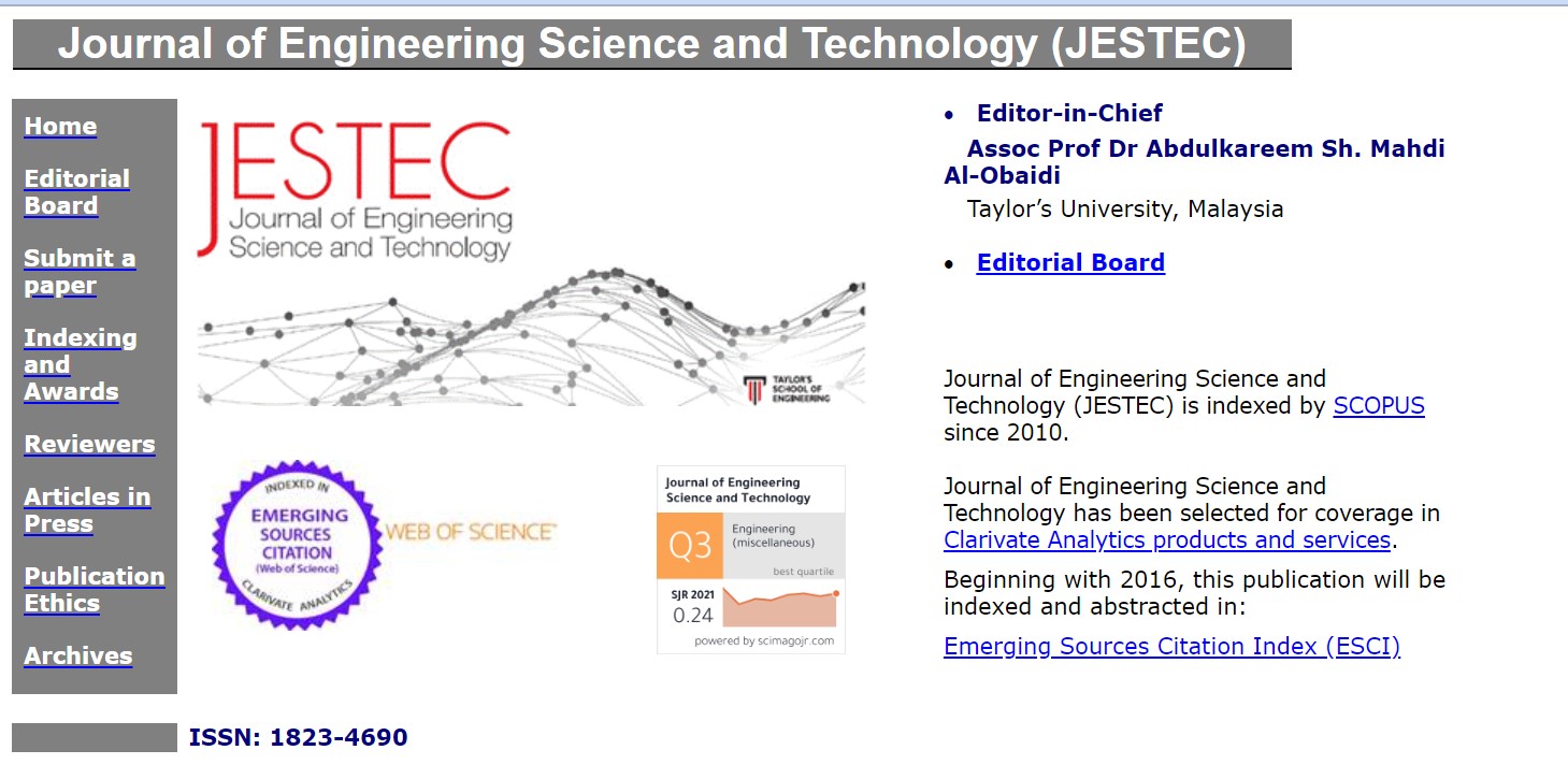 Engineering Science & Technology, An International Journal (JESTECH) 