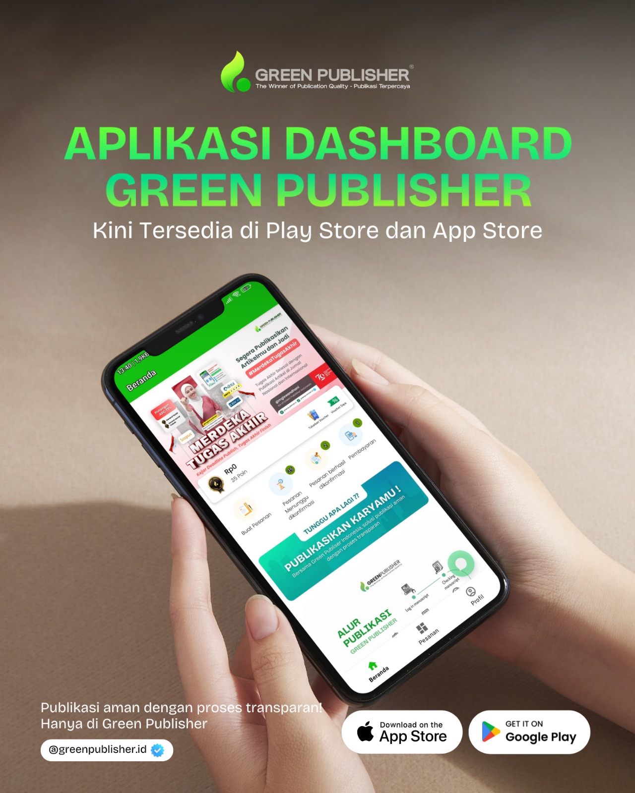 GreenPublisher Perusahaan Publikasi Pertama yang Menggunakan Aplikasi